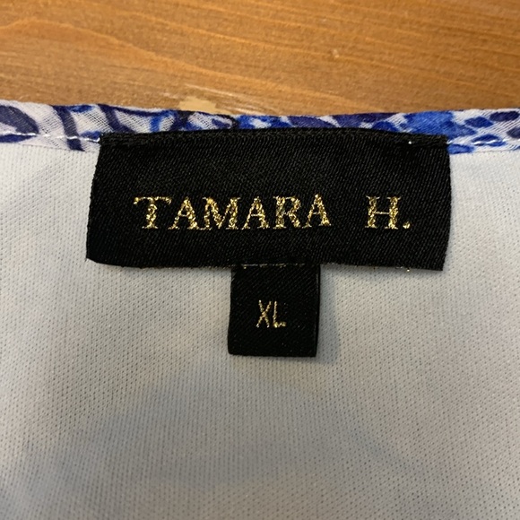 Tamara H Office Top, Blue & White, Flowing, Airy - Picture 7 of 9